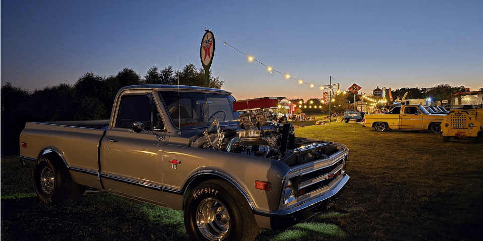 Classic pickup truck at Muscle Car Ranch during TwisterFest in Chickasha, Oklahoma